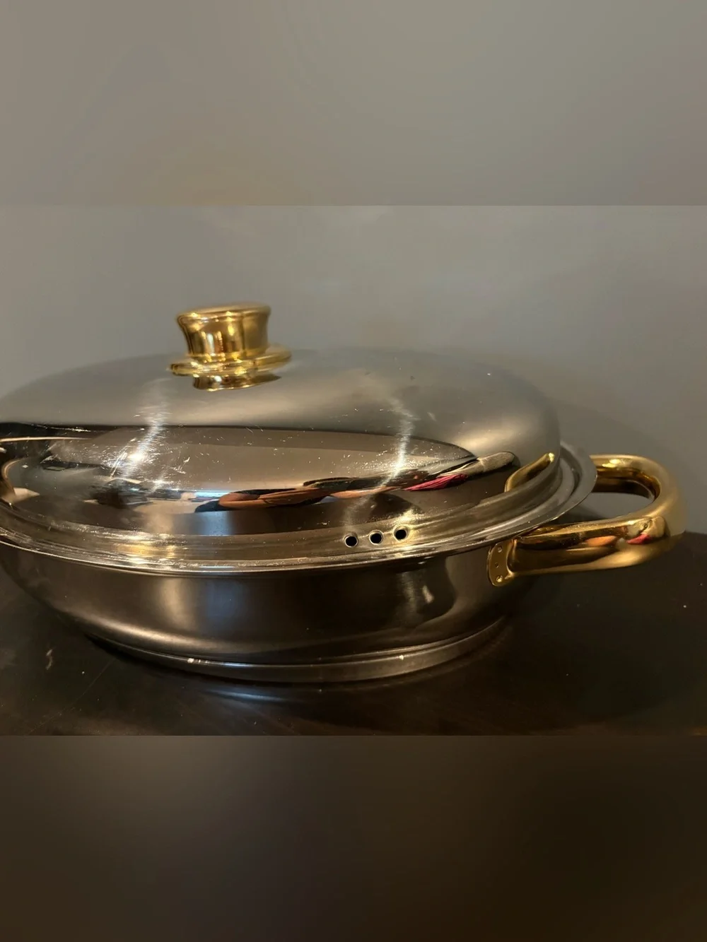 Command Performance Gold Cuisine Cookware Oval Roaster 18/10 Stainless Steel 12”